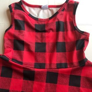 Funnycokid Buffalo plaid girls dress size 7/8